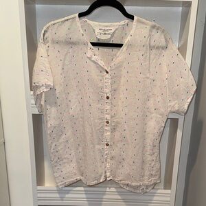 Emerson Fry White Blouse with Neon Dots
